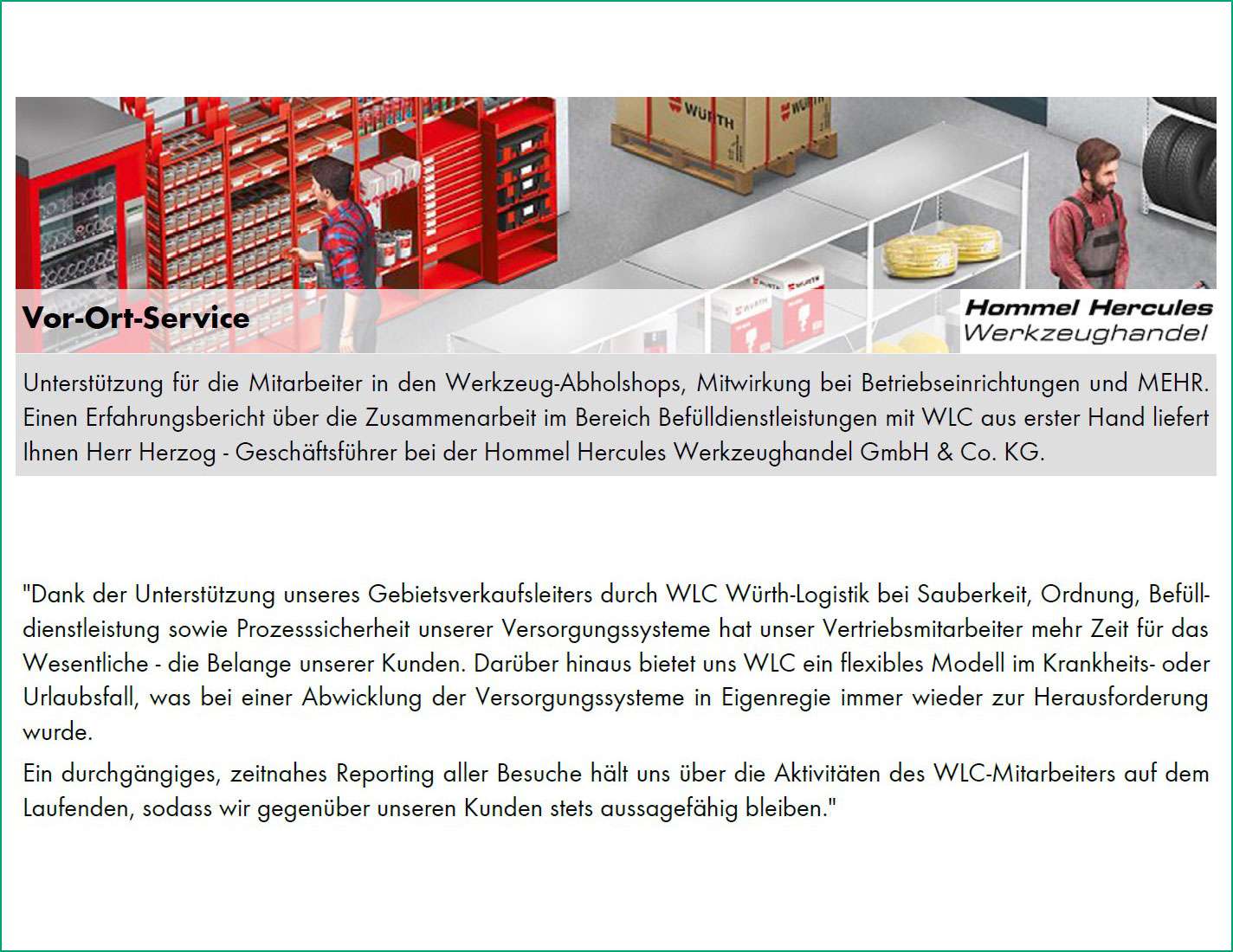 Vor-Ort-Service von Hommel Hercules Werkzeughandel GmbH & Co. KG